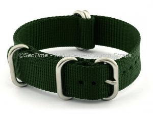 NATO Nylon Watch Strap Strong Heavy Duty (4/5 rings) Military Green 20mm