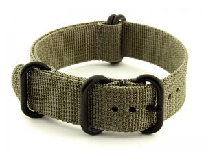 18mm Grey - Nato Nylon Watch Strap / Band Strong Heavy Duty (4/5 rings) PVD