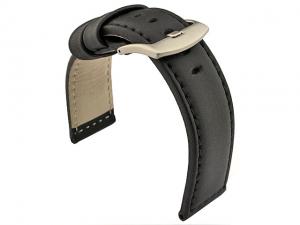 Genuine Leather Watch Strap PAN Black/Black 22mm