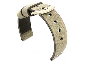 Genuine Leather Watch Strap RIVIERA RM Grey/White 18mm