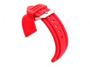 Silicon Rubber Waterproof Watch Strap Panor Red / Red 22mm