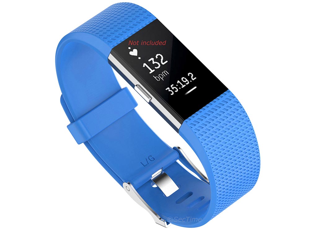 Replacement Silicone Watch Strap Band For Fitbit Charge 2 Sky Blue - Large - 02