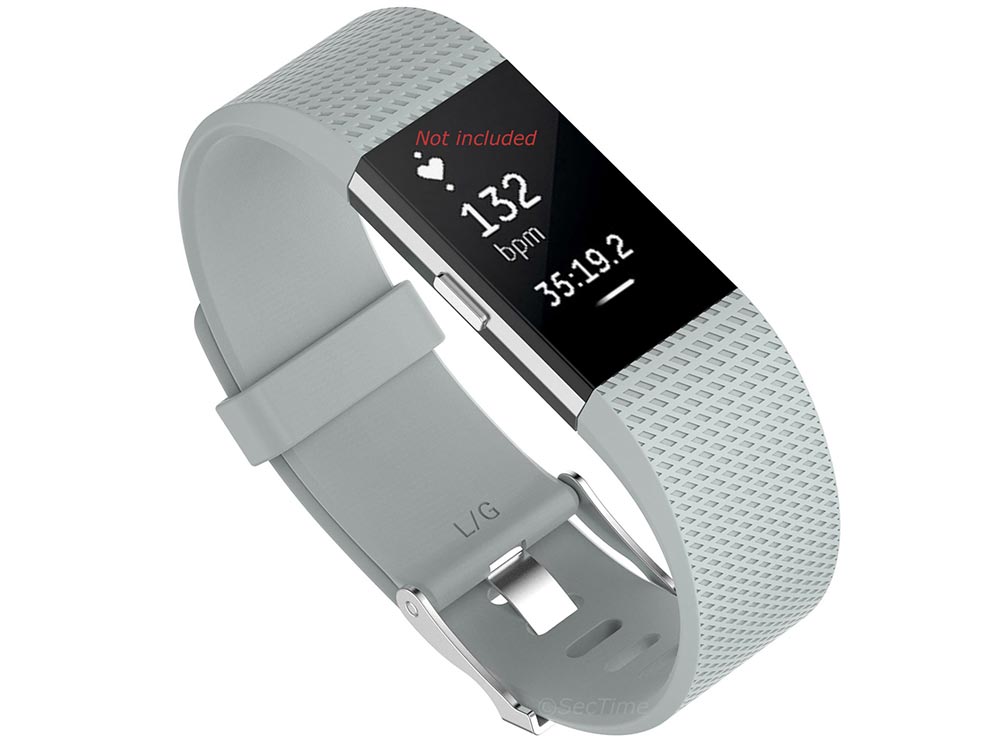 Replacement Silicone Watch Strap Band For Fitbit Charge 2 Light Grey - Small - 02