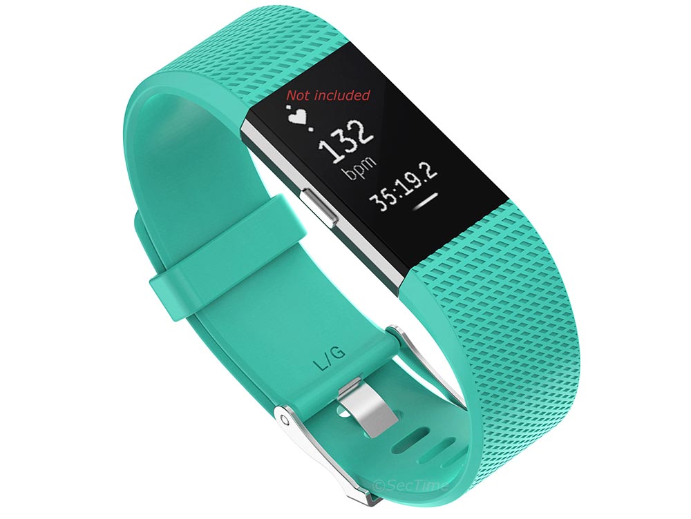 Replacement Silicone Watch Strap Band For Fitbit Charge 2 Turquoise - Large - 02