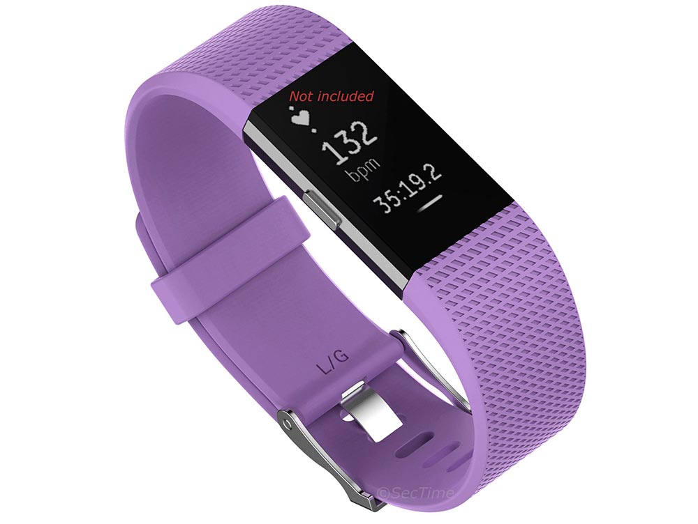 Replacement Silicone Watch Strap Band For Fitbit Charge 2 Lilac - Large - 02