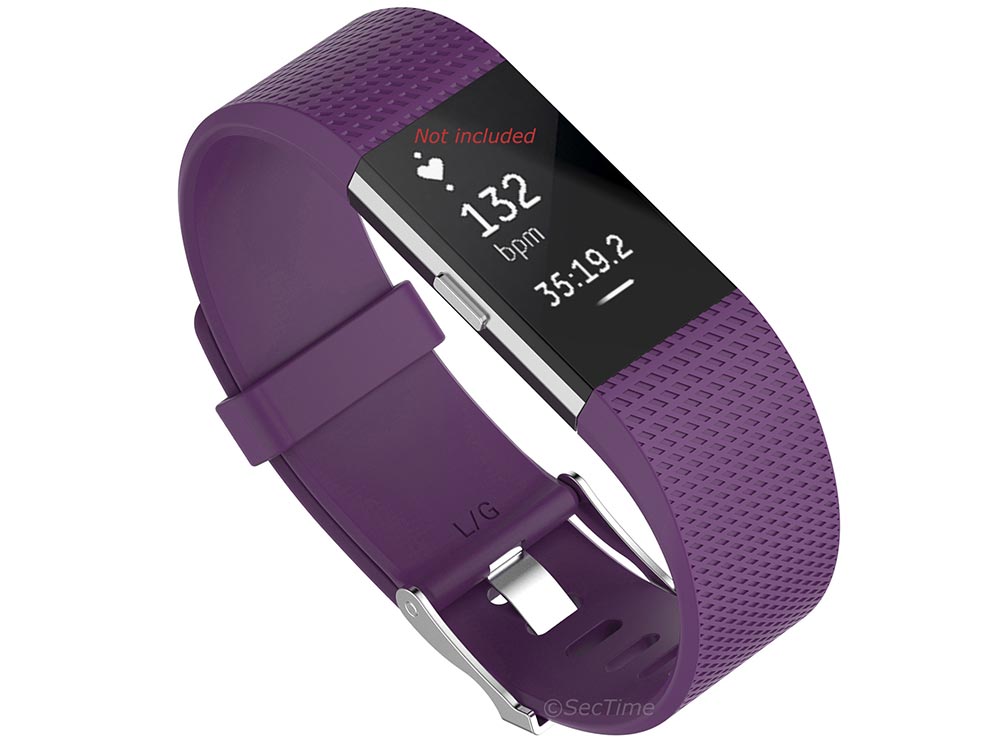 Replacement Silicone Watch Strap Band For Fitbit Charge 2 Purple - Large - 02