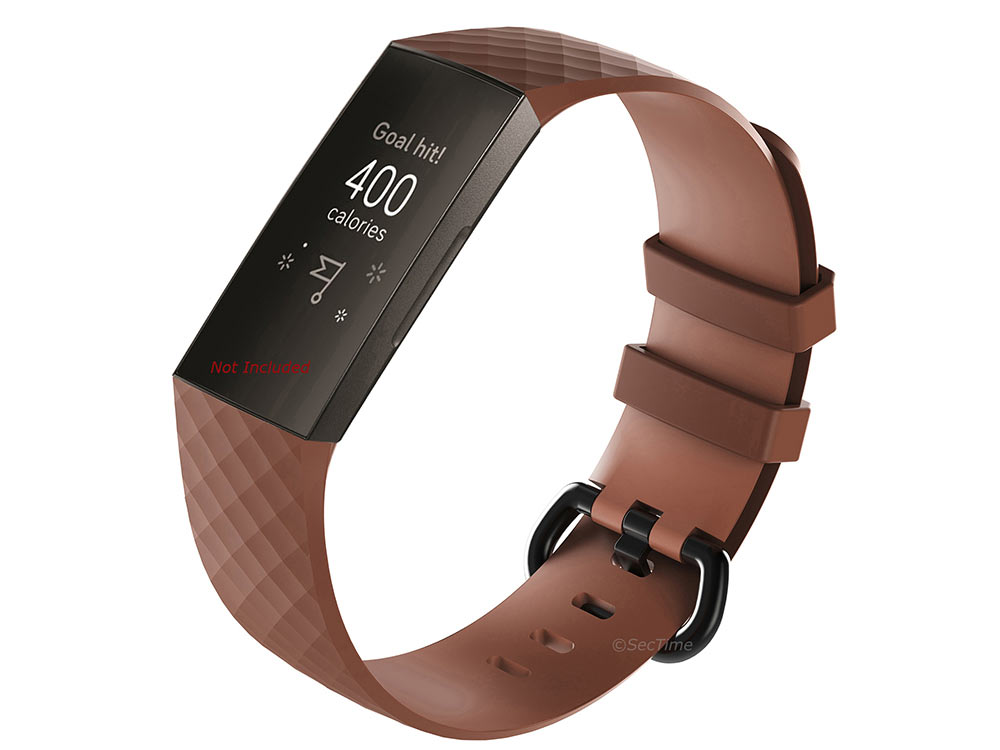 Replacement Silicone Watch Strap Band For Fitbit Charge 3 Brown - Small - 02