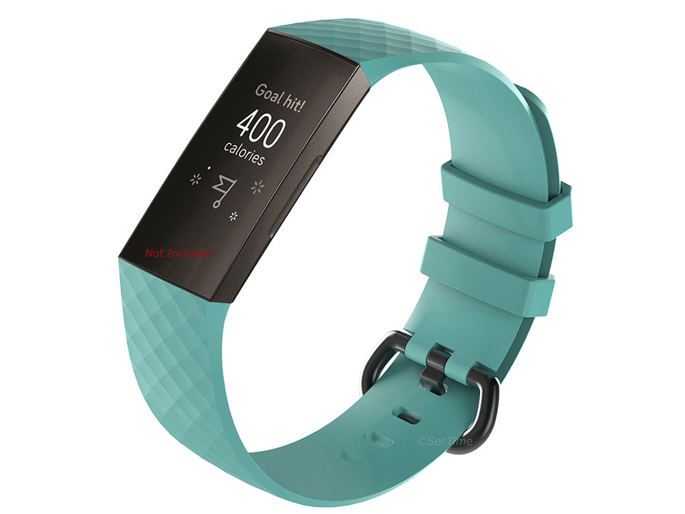 Replacement Silicone Watch Strap Band For Fitbit Charge 3 Teal - Large - 01