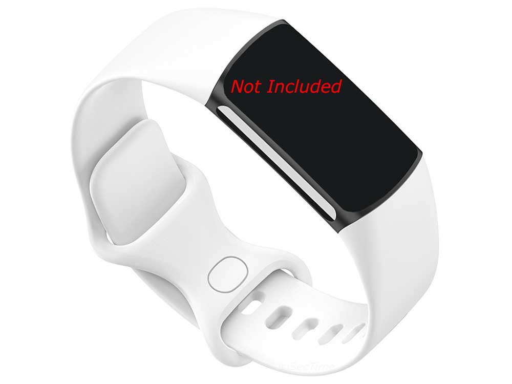 Replacement Silicone Watch Strap Band For Fitbit Charge 5 White - Large - 01