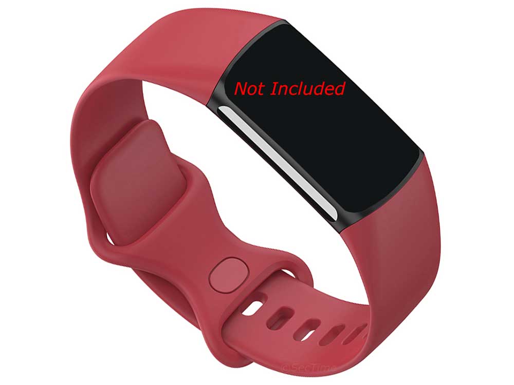 Replacement Silicone Watch Strap Band For Fitbit Charge 5 Red - Large - 01