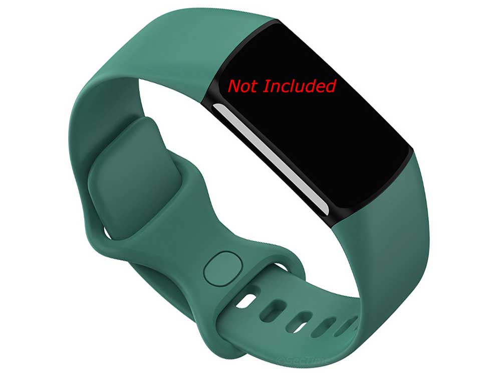 Replacement Silicone Watch Strap Band For Fitbit Charge 5 Green - Large - 01