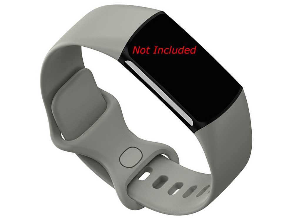Replacement Silicone Watch Strap Band For Fitbit Charge 5 Grey - Large - 01