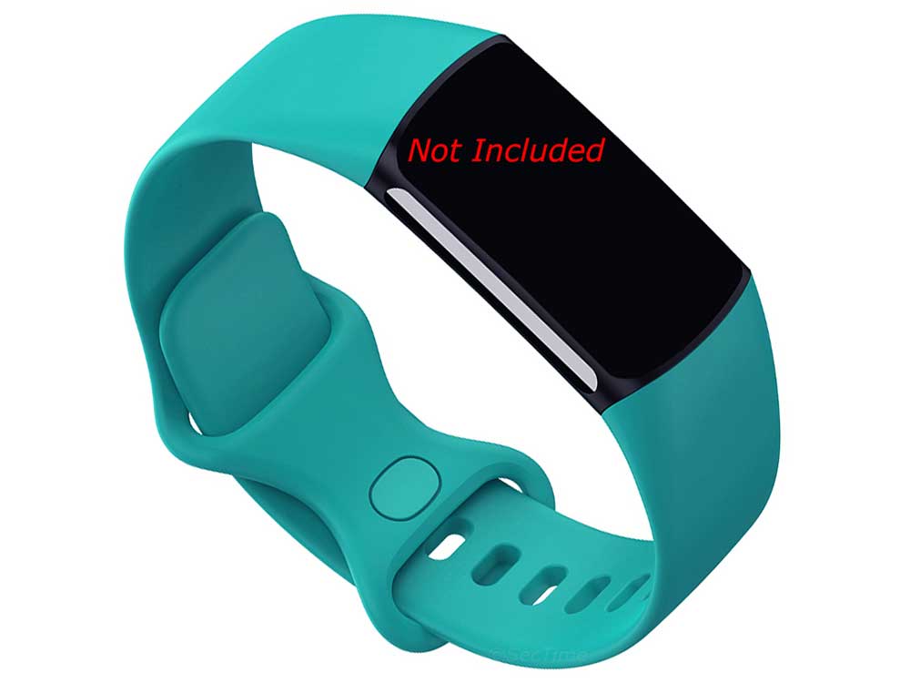 Replacement Silicone Watch Strap Band For Fitbit Charge 5 Turquoise - Large - 01