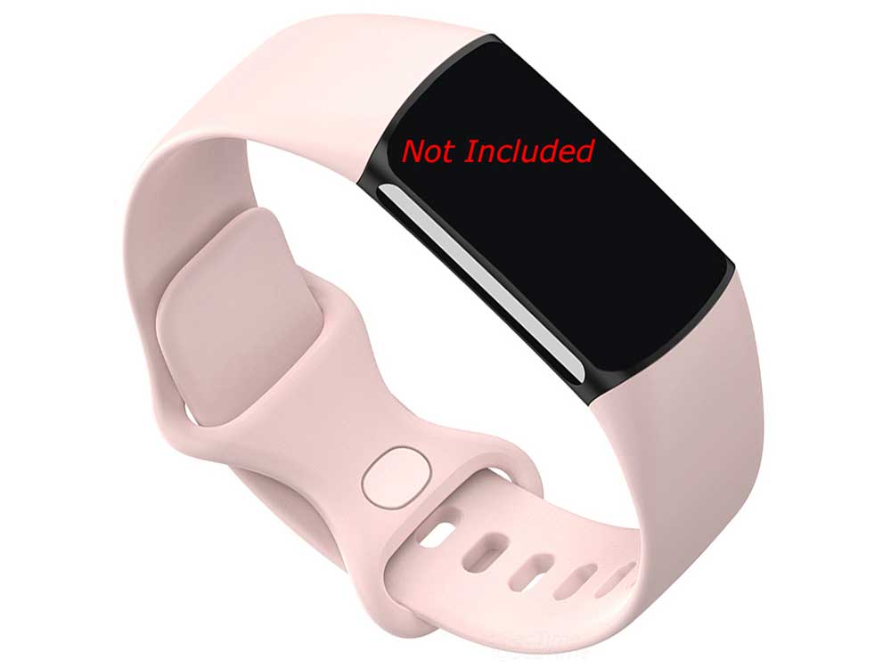 Replacement Silicone Watch Strap Band For Fitbit Charge 5 Powder Pink - Large - 01