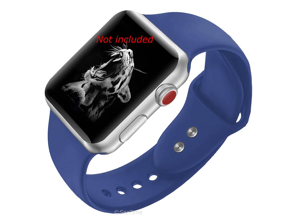 Silicone Watch Strap Band For iWatch 42mm/44mm Blue - Large - M1 - 02