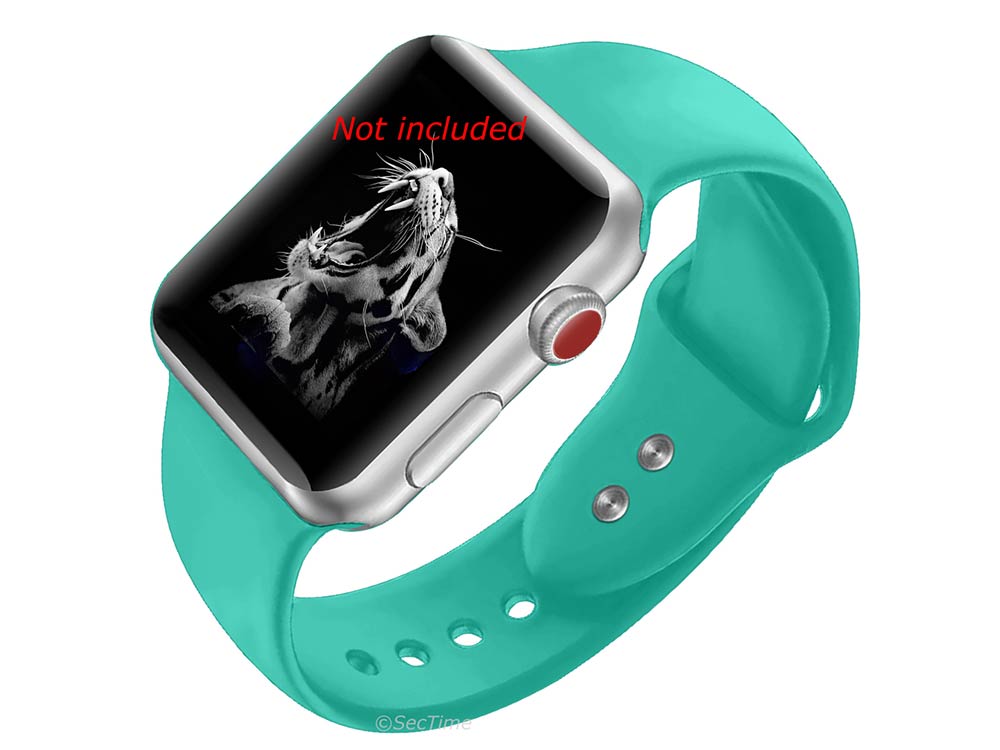 Silicone Watch Strap Band For iWatch 42mm/44mm Turquoise - Large - M1 - 02