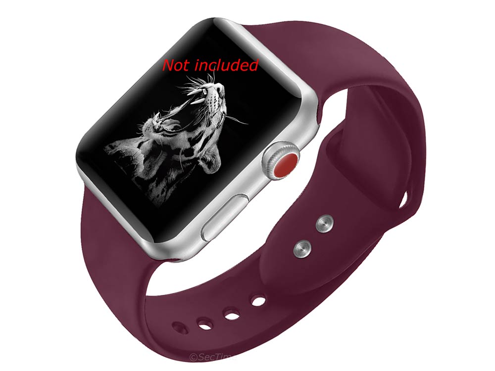 Silicone Watch Strap Band For iWatch 38mm/40mm Maroon - Small - M1 - 02
