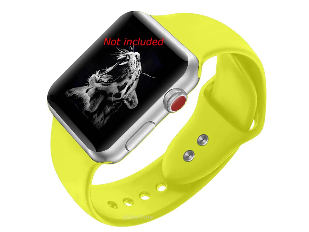 Silicone Watch Strap Band For Apple iWatch 42mm/44mm Yellow - Large - M1