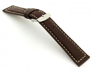 Mens Watch Band Dark Brown with White Stitching Corsair 01