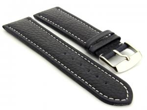 Extra Long Watch Band Navy Blue with White Stitching Freiburg 02