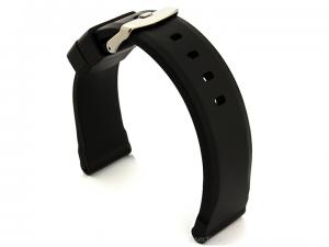 Silicone Watch Band SN Waterproof Black 18mm