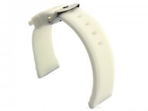 Silicone Watch Band SN Waterproof White 22mm