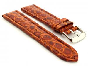 Leather Watch Strap in African Pattern Brown 02