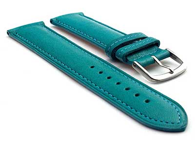 Genuine Leather Watch Strap Band Vegetable Tanned Alan Turquoise 22mm