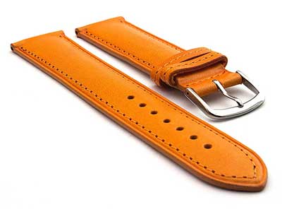 Genuine Leather Watch Strap Band Vegetable Tanned Alan Orange 14mm