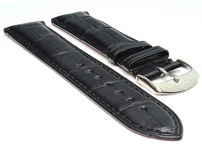 Genuine Alligator Leather Watch Strap Band Louisiana Black 01