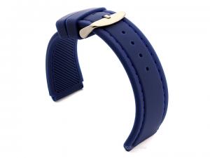 Notched Corners Silicone Watch Strap Blue with Blue Stitching Astro 01