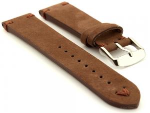 Suede Leather Retro Style Watch Strap Blacksmith Plus Cocoa 22mm