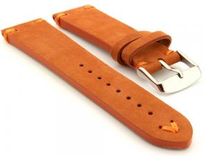 Suede Leather Retro Style Watch Strap Blacksmith Plus Orange 18mm