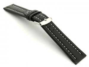 Carbon Fibre Watch Strap Black with White Stitching 11