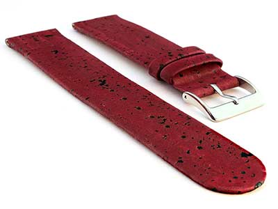 Real Cork Watch Strap Band Vegan Maroon 20mm