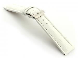 Extra Long Watch Strap Croco White / White 18mm