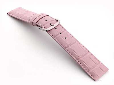 Leather Watch Strap Croco Louisiana Pink 01