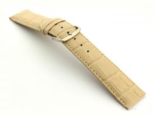 22mm/20mm Leather Watch Strap Croco Louisiana Cream