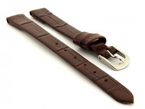 Open Ended Watch Strap Croco ES Dark Brown 04