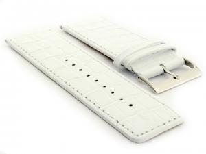 Glossy Leather Watch Strap White Croco WB 02