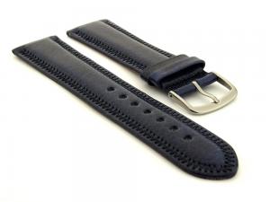 Genuine Leather Watch Strap Florence Navy Blue 22mm