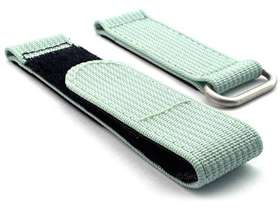 Quick Release Watch Strap Ribbed Nylon Hook & Loop TP Cyan 18mm