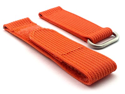 Quick Release Watch Strap Ribbed Nylon Hook & Loop TP Orange 01