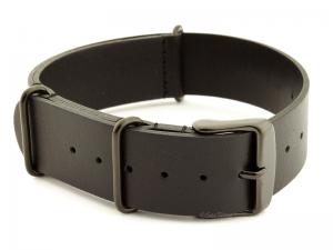 Leather Nato Strap PVD Black 01