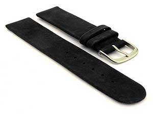 Suede Genuine Leather Watch Strap Malaga Black 02