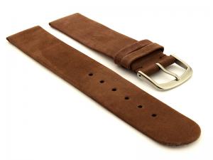 Suede Genuine Leather Watch Strap Malaga Cocoa  12mm