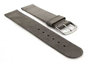 Suede Genuine Leather Watch Strap Malaga Coyote Grey 12mm