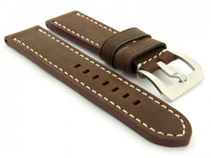 Leather Watch Strap Marina Matte Dark Brown 26mm