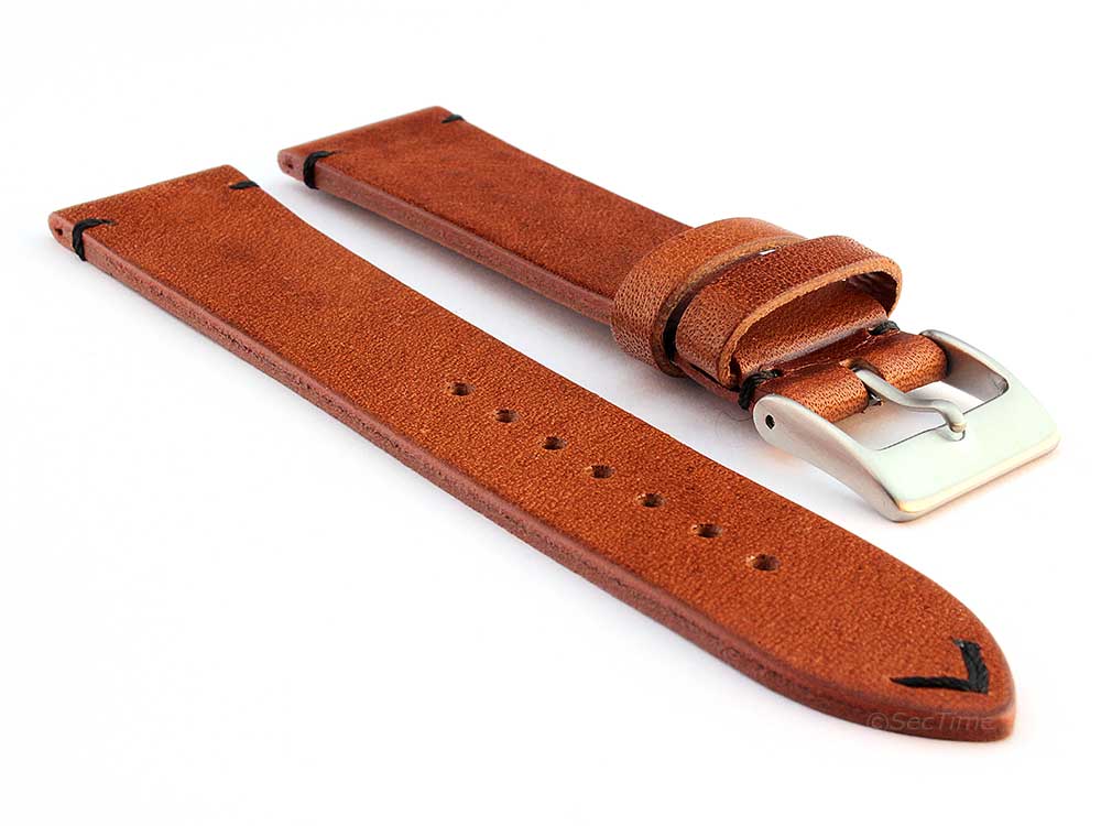 Genuine Leather Watch Strap Band Mirage Brown/Black 18mm