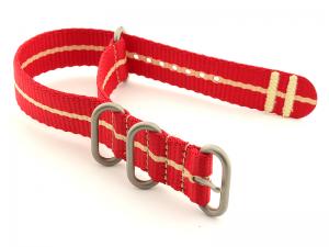 Nato Watch Strap CS Red/Cream 22mm